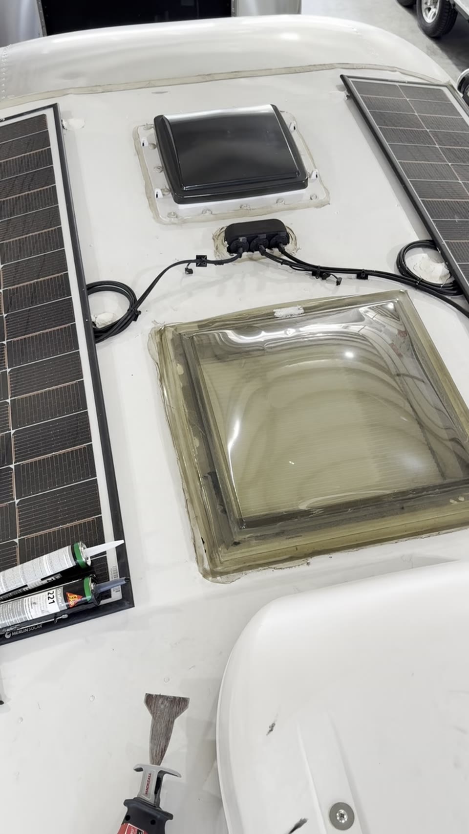 Airstream skylight installation by Tim Love of Cross Country RV Solutions